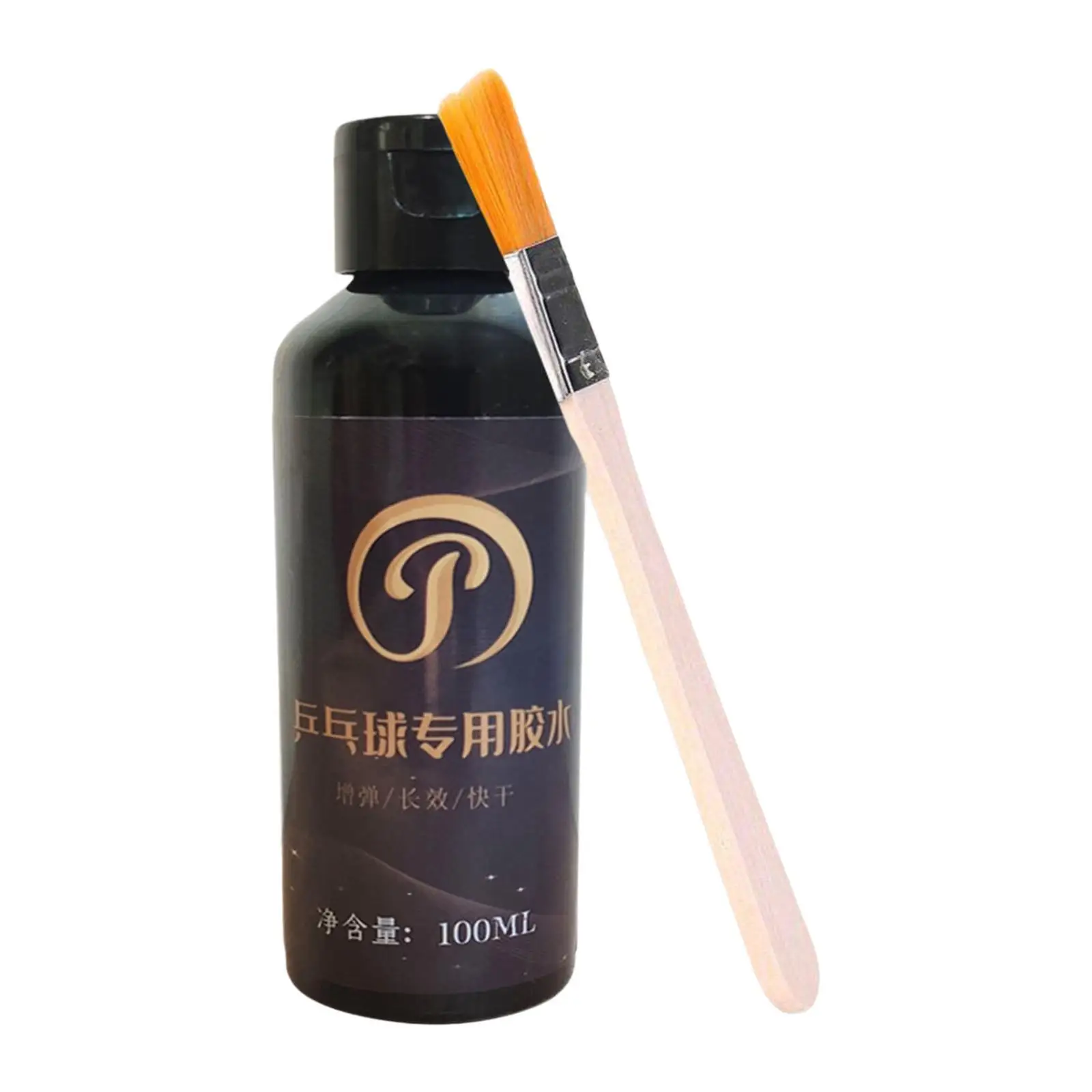 100ml Table Tennis Racket Glue Fast Drying Elastic Bond with Brush for Paddle Rubber Control and Reuse