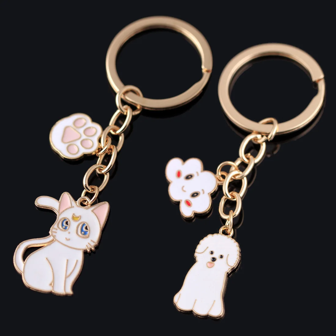 

Fashion Keychains For Women Cute Car Key Chain Friend Lovely Cat Dog Pendant Holder Charm Bag Accessories Jewelry Gifts