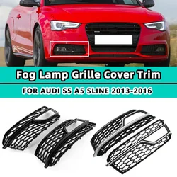 Cubierta de lámpara de luz antiniebla delantera de coche, parrilla para Audi S5, A5, s-line 2013, 2014, 2015, 2016, Kit de carrocería de parachoques de panal, 8T0807682M, 2 uds.
