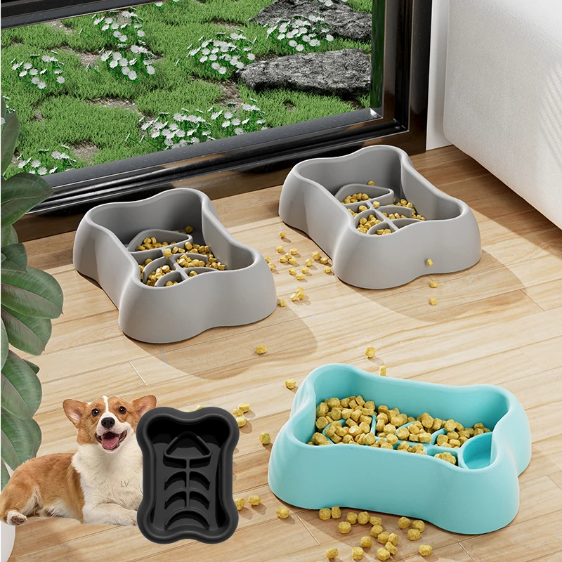 

Pet Dog Slow Feeder Bowl Puppy Non Slip Puzzle Bowl Anti-Gulping Pet Slower Food Feeding Dishes Dog Bowl for Medium Small Dogs