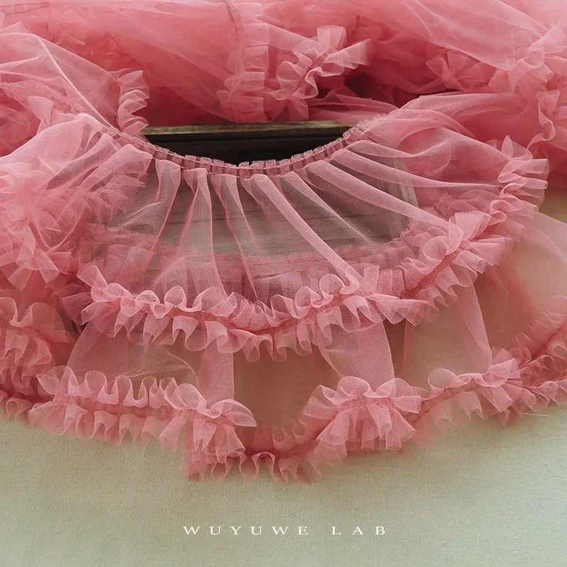 1M 15CM Lace Fabric Trims for Baby Lovely Fluffy Soft Tulle Tutu Girls Skirts Newborn Birthday Party Child Clothes Accessories