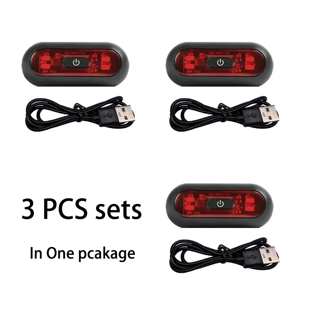 3 PCS Moto Helmet Light Luces Para Casco Bike Taillight Warning Rear Lamp Waterproof LED Light For Wholesale