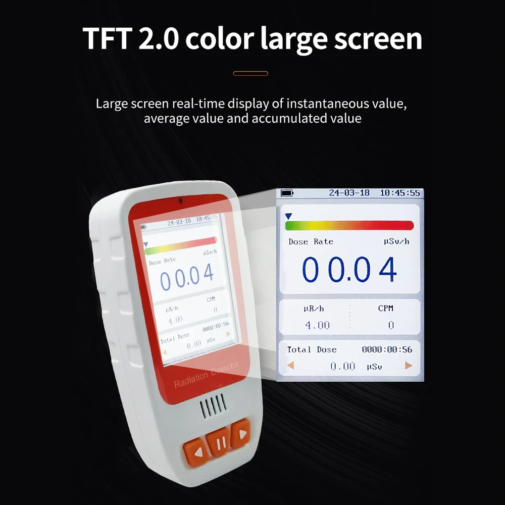 HFS-20PRO Handheld Nuclear Radiation Detector β, γ And X Rays Geiger Counter Automatic Alerts Data Storage Built-in Battery