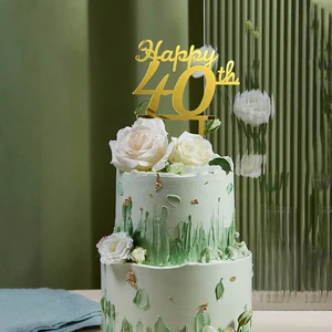 أرقام بسيطة 40 50 60 70 80 كعكة الاكريليك توبر لحفلة عيد ميلاد كعكة توبر زينة كعكة أفضل 6 كعكات مبيعا لمدة 40 عاما - رقم 1