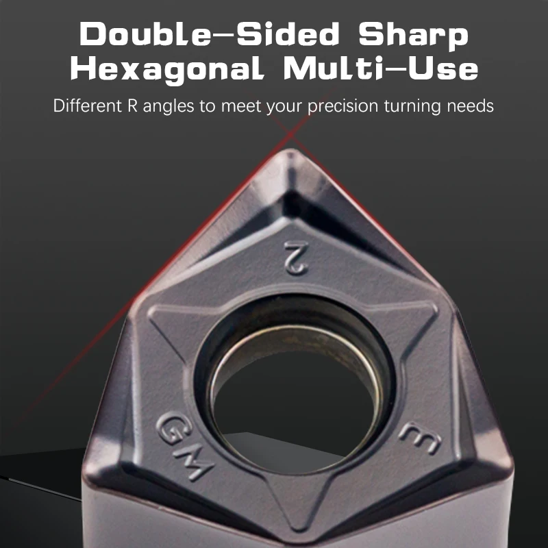 ‌WNMU08 Double-Sided Hexagonal 90° Right Angle Carbide Milling Cutter Inserts for CNC Lathe Heavy-Duty Cutting Fast Feed MFWN