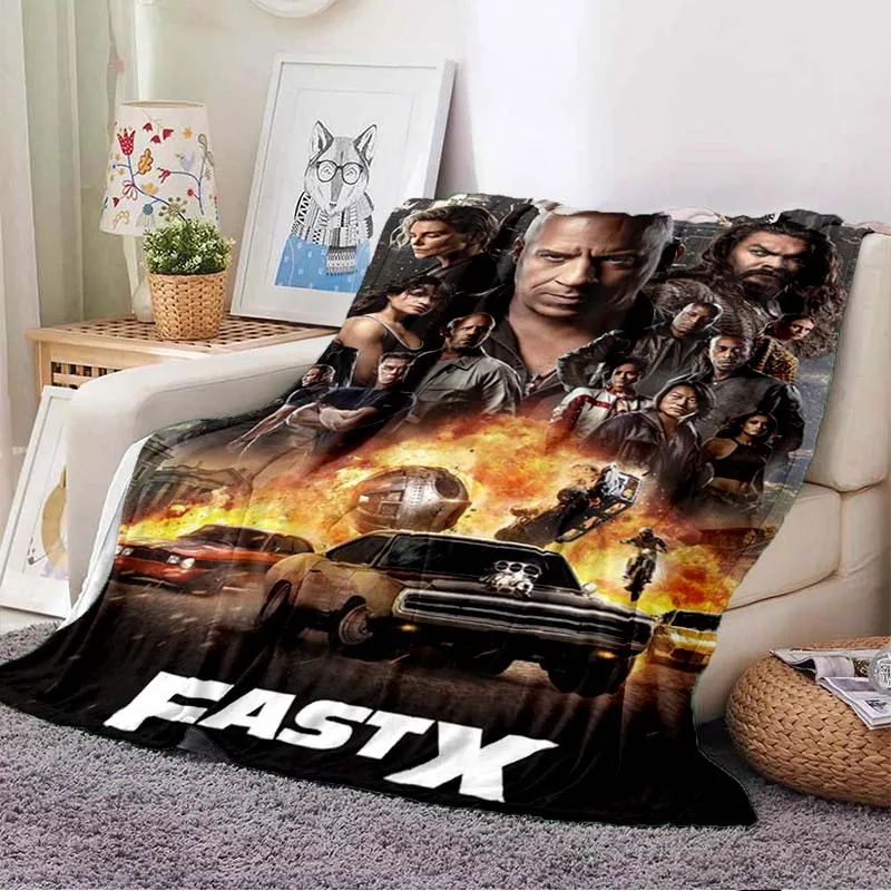 

Fast & Furious Classic Movie Series Blanket Sofa Cover Soft Hairy Blanket Flannel Fluffy Comfortable Home Travel Throw Blanket