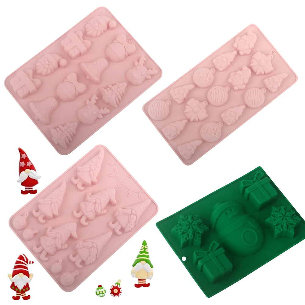 Weihnachten Schokoladenformen Weihnachtsmann Schneeflocke Geschenkbox Design Dessert Dekoration Weihnachtsbaum Küche Silikon Kuchenformen