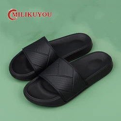 2024 New Men Indoor Home Slippers Male Soft Comfortable Bath Slippers Men's EVA Flat Thick Platform Outdoor Beach Sandals Summer