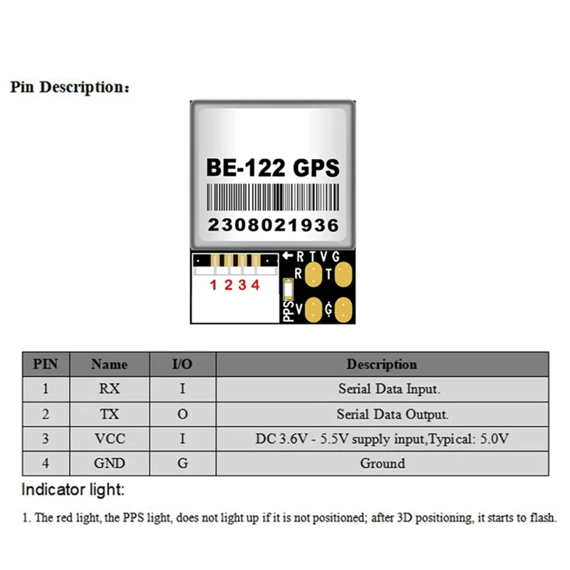ABSQ-GPS Module BE-122 M10 GNSS GPS Antenna Receiver With Flash For Flight Controller FPV UAV PX4 PIX32 RC Drone