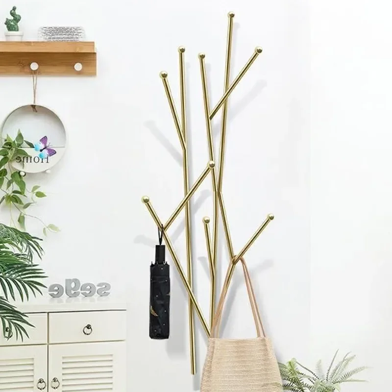Wall Mounted Coat Rack Luxury Entrance Hall Coat Racks Nordic Living Room Bedroom Clothes Storage Organizer Hangers