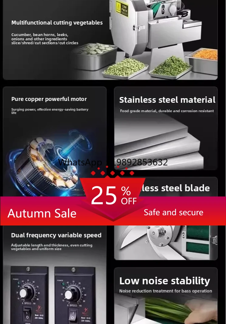 

ZZ Commercial Chili Rings Cutter Shredded Mushroom Slices Canteen Vegetable Cutter Automatic Scallion Cutter