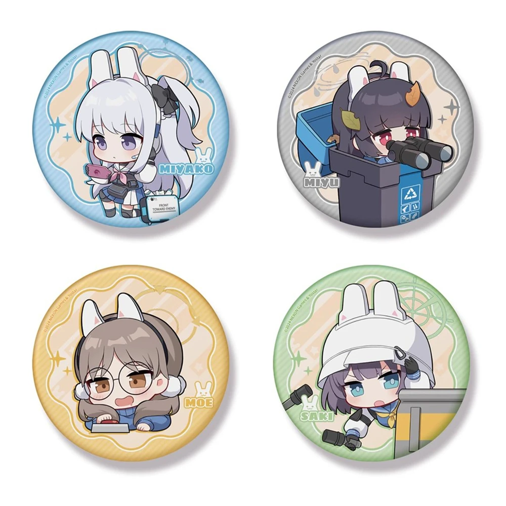 

58 мм игра синий архив Chibi TSUKIYUKI MIYAKO Kasumisawa Miyu Sorai Saki Kazekura Moe значок для косплея булавка SPTE жестяная брошь ﻿