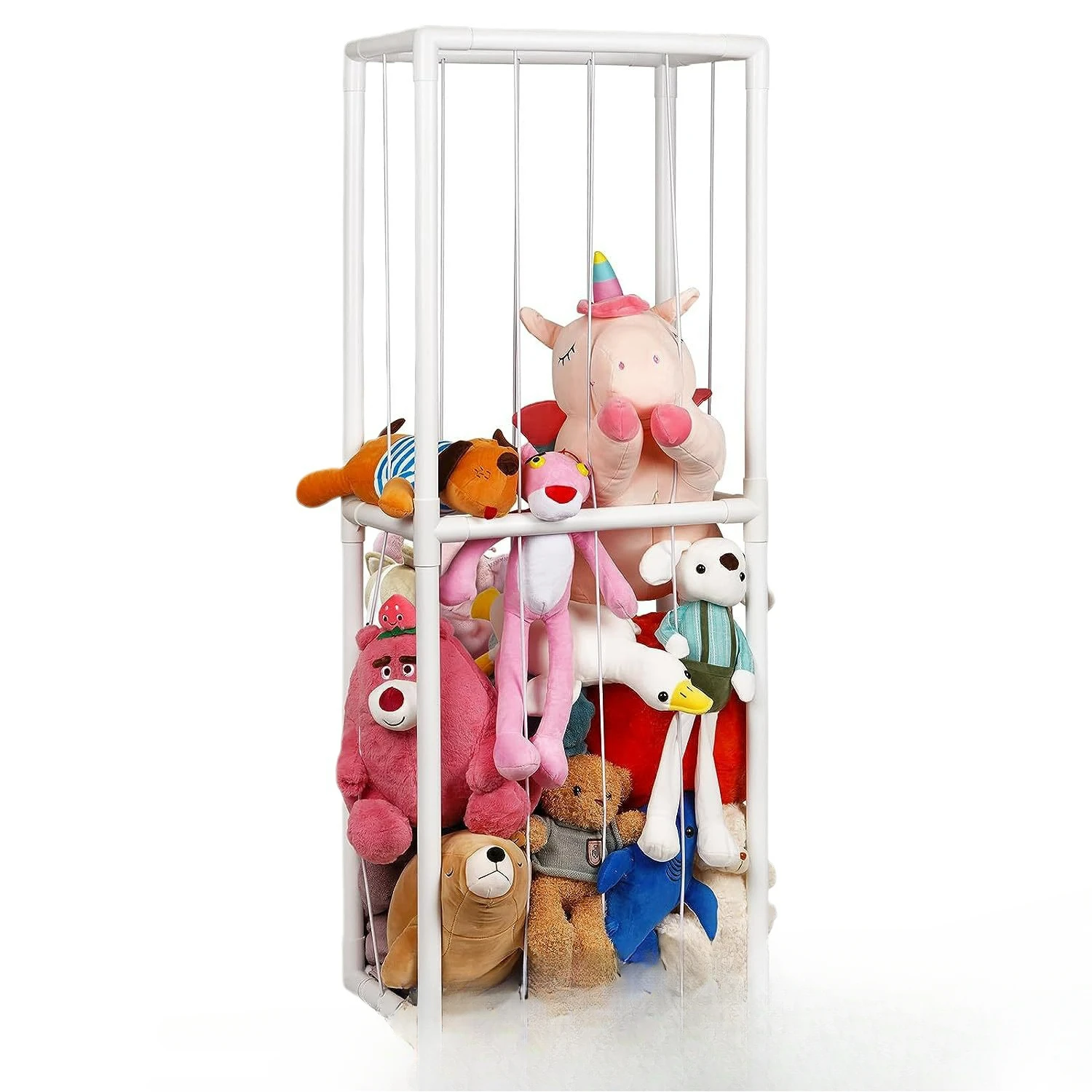 Themen-Eckspielzeug-Organizer – verstellbare Stofftier-Hängematte aus Holz für Kinderzimmer und Spielzimmer