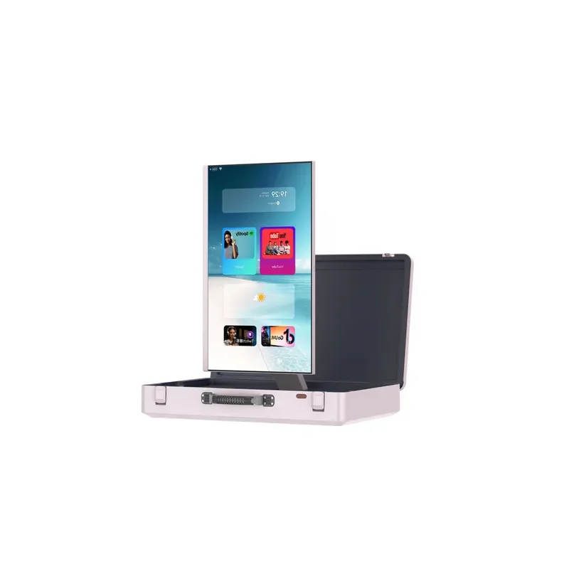 27-Inch Portable Entertainment Hub Touch Screen Microphone Karaoke Machine 45W Speakers Travel Entertainment Case with Wheels