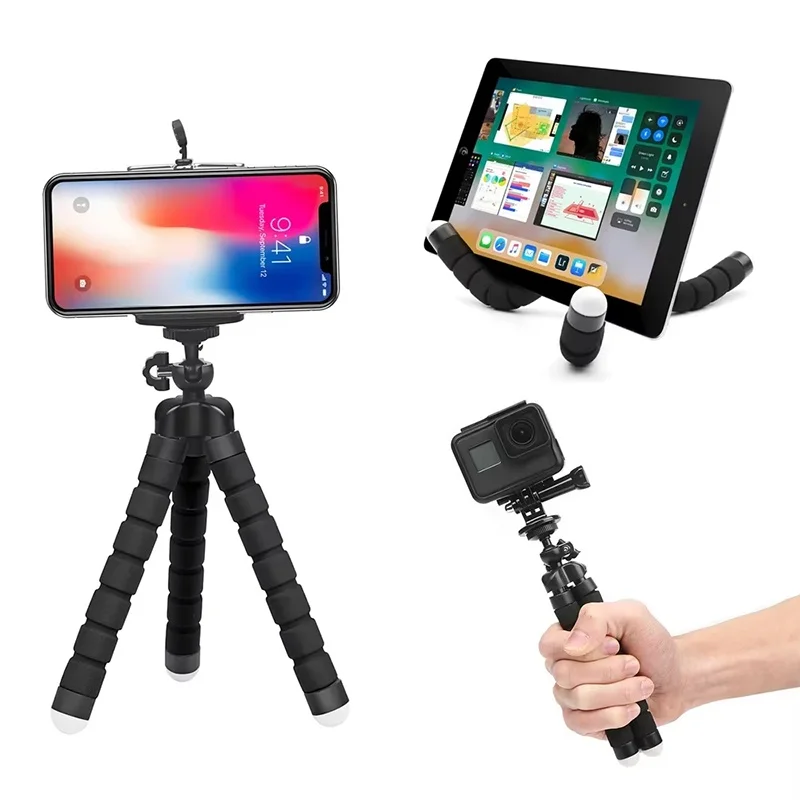 Portable Mini Tripod Mobile Phone Monopod Selfie Stick Phone With Bluetooth Remote Control Tripode Octopus Action Camera Holder
