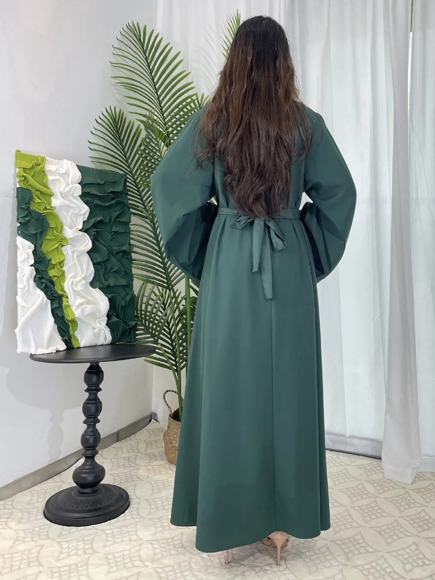 Dubai Turkey Abaya For Women Large Women's Basic Casual Dress Museum Ramadan Gurban Abaya O-neck Long Sleeves Abaya Clothing