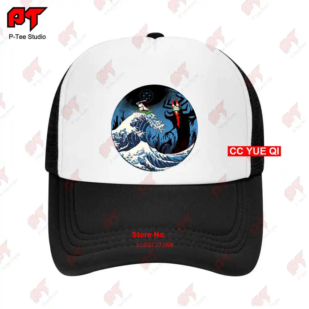 Samurai Jack Surf On The Great Wave To Attack Evil Being Demon Aku Baseball Caps Truck Cap 0BR6