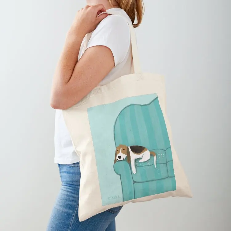 

Happy Couch Dog Cute Beagle Tote Bag shopper bag women shopper bags Women's shopper bag canvas tote