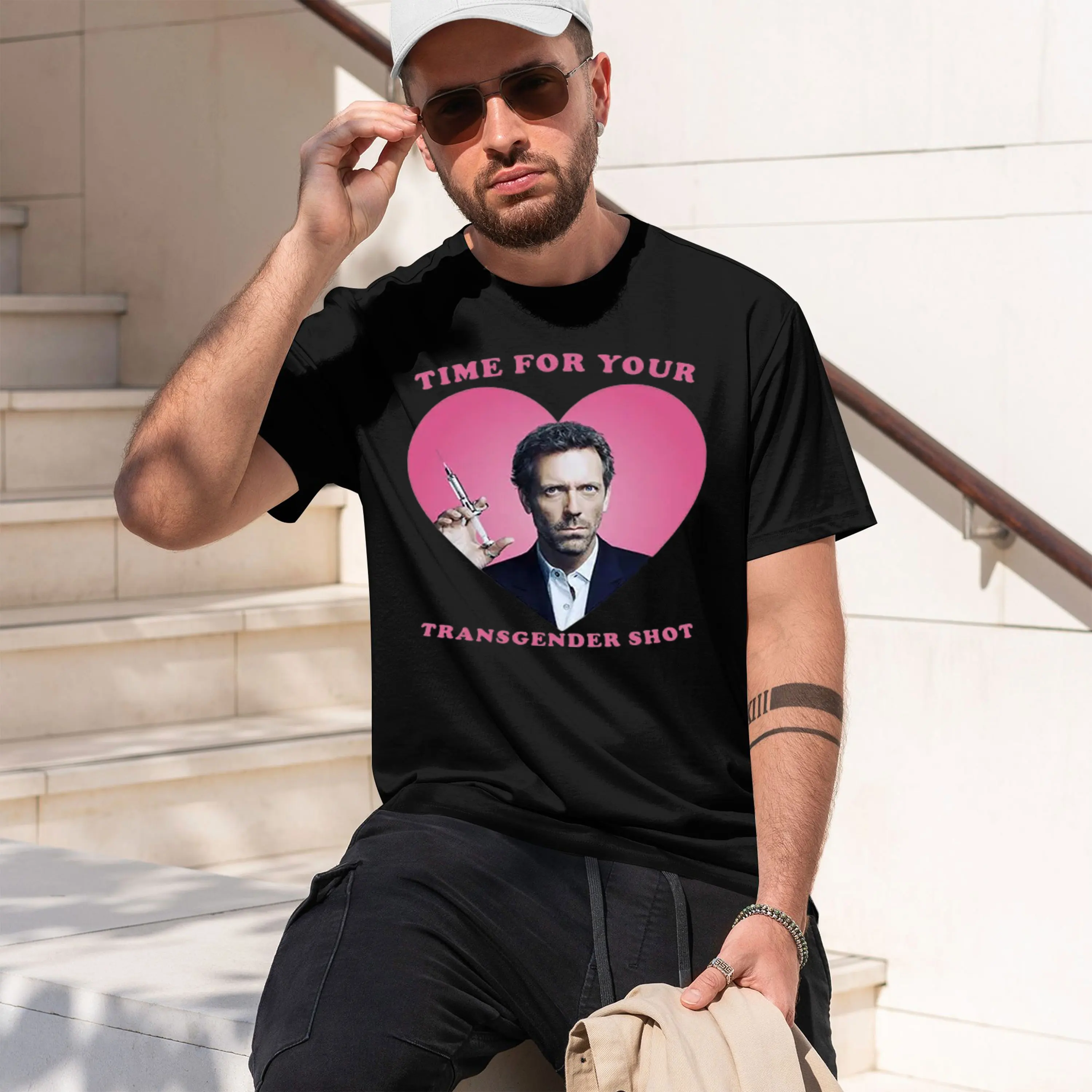 Time For r Transgender House MDs Injection Reminder Dr. Houses Trans Note Womens clothing men's crew neck t-shirt 2026 New Model
