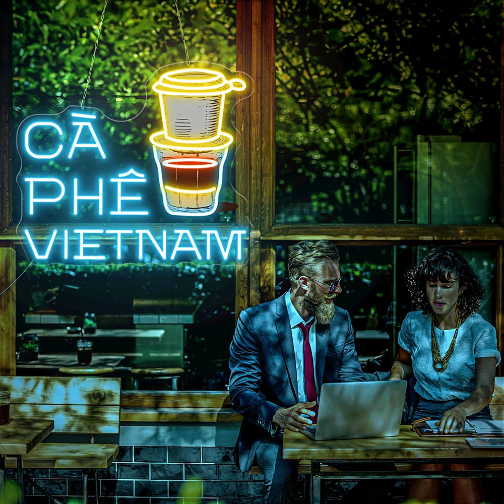 Ca Phe Vietnam Neon Sign Vietnamese Coffee Neon Light For Coffee Bar Shop Opening Led Night Light Vietnamese Food Neon Signs