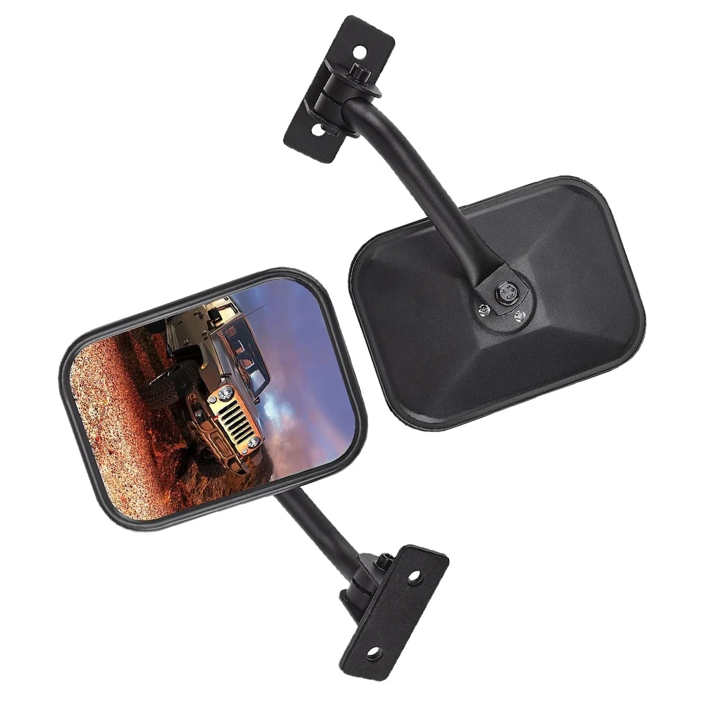 1 pair Door Off Side View Mirror Rectangular Mirrors For Jeep Wrangler 1997-2006 TJ LJ 2007-2018 JK JKU