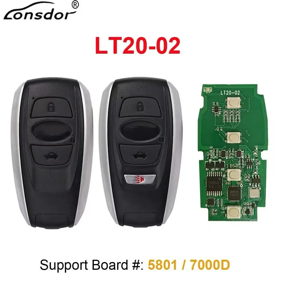 

Remote Smart Car Key Card Lonsdor LT20-02 EN For Subaru Impreza Legacy Forester Ascent STI Outback LT20 Universal 3/4 Button