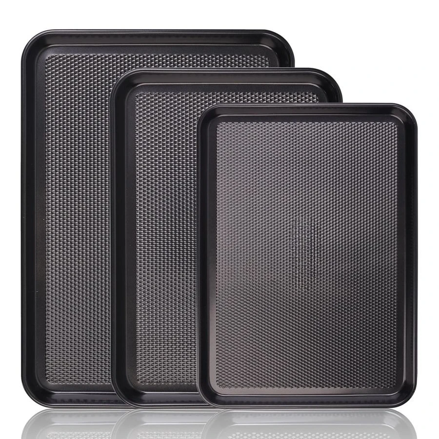 

Secret Baking Sheet Pan Set, 3x Cookie Sheets for Oven, Diamond Texture Premium Air Flow Circulation, Set of 3 Baking Trays, Ext