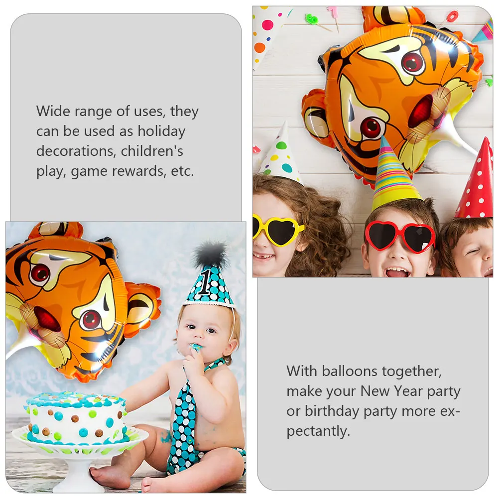 

10 Pcs Mini Tiger Balloons Animals Theme Artificial Aluminum Film New Year Party Supplies Birthday Decorations