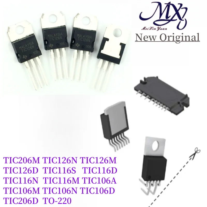 MXY 10Pcs TIC206M TIC126N TIC126M TIC126D TIC116S TIC116D TIC116N TIC116M TIC106A TIC106M TIC106N TIC106D TIC206D TO-220 IC Chip