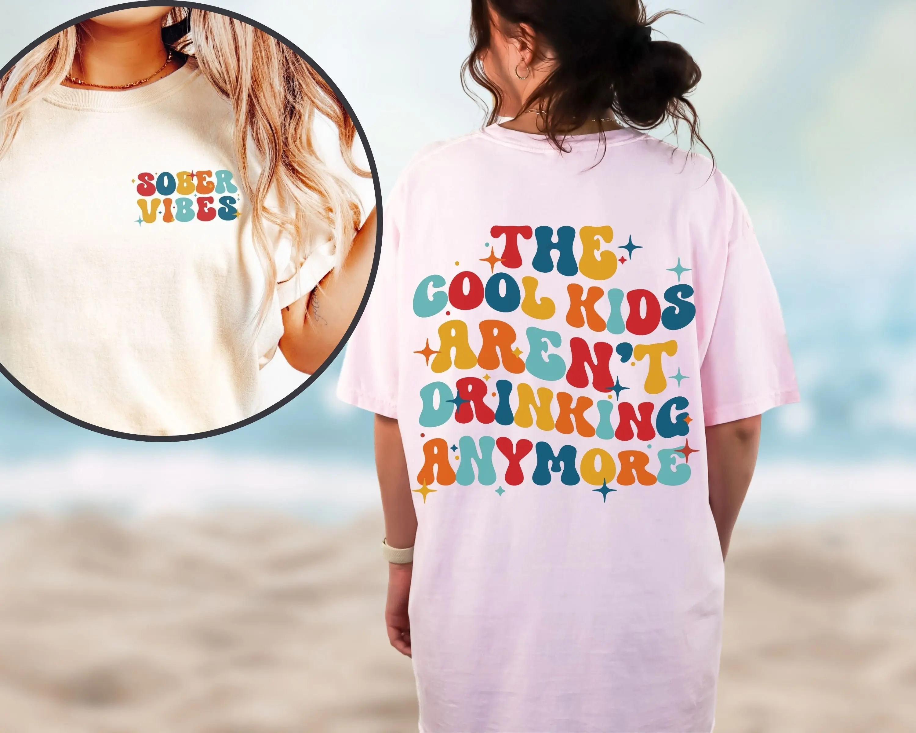 Sobriety T Shirt Sober Vibes The Cool Kids Aren'T Drinking Anymore Recovery Cute Recover Loudly Aa