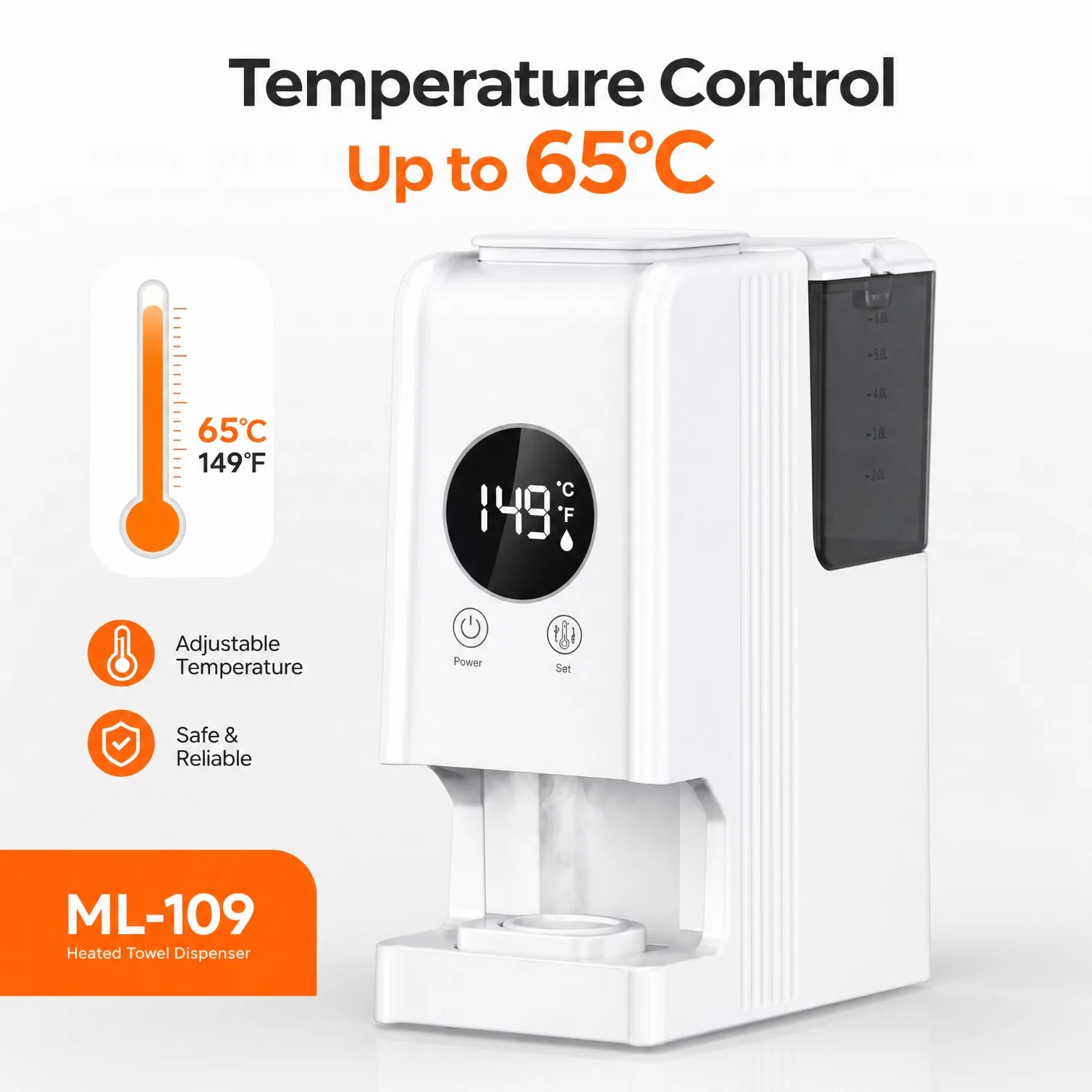 Automatic Disposable Towel Warmer Dispenser 5-Second Fast Heating 55C Constant Temperature Hot Towel Heater Salon Hotel