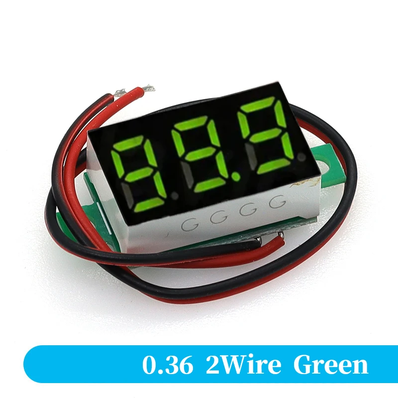 0.28 / 0.36 Inch DC LED Digital Voltmeter 0-100V Voltage Meter Auto Car Mobile Power Voltage Tester Detector 12V Red Green Blue