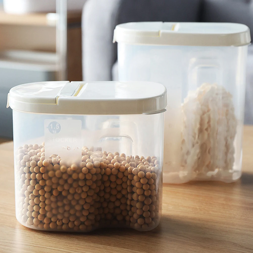 

1pc Large Kitchen Grain Storage Containers Sealed Food Storage Boxes For Dry Food Cereal Tea Beans Nuts Household Use Plastic