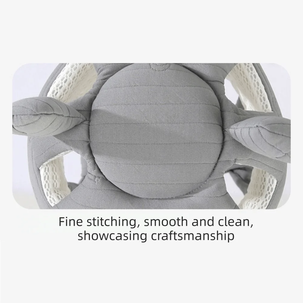 

Мягкая защитная шапочка для малышей с ушками медведя, легкая, дышащая, из хлопка, с регулируемыми ремешками