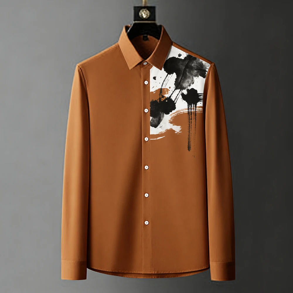 2026 남성용 귀여운 복고풍 동물 3D 프린트 셔츠 긴팔 카라 버튼 하와이안 비치 셔츠 파티 남성복