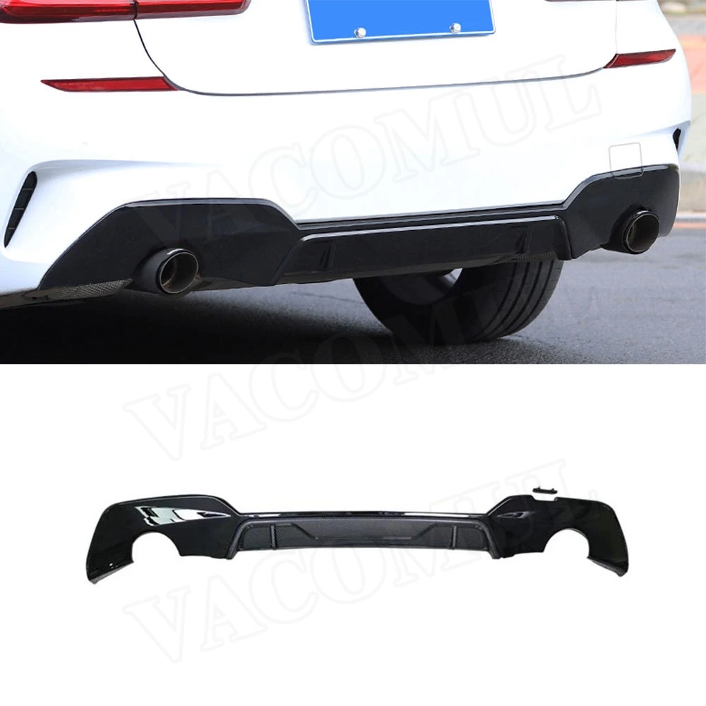 

VACOMUL PP Black Rear Lip Diffuser Spoiler For BMW 3 Series G20 G28 M Sport 2019 2020 MP Style Round Exhaust Bumper Lip Guard