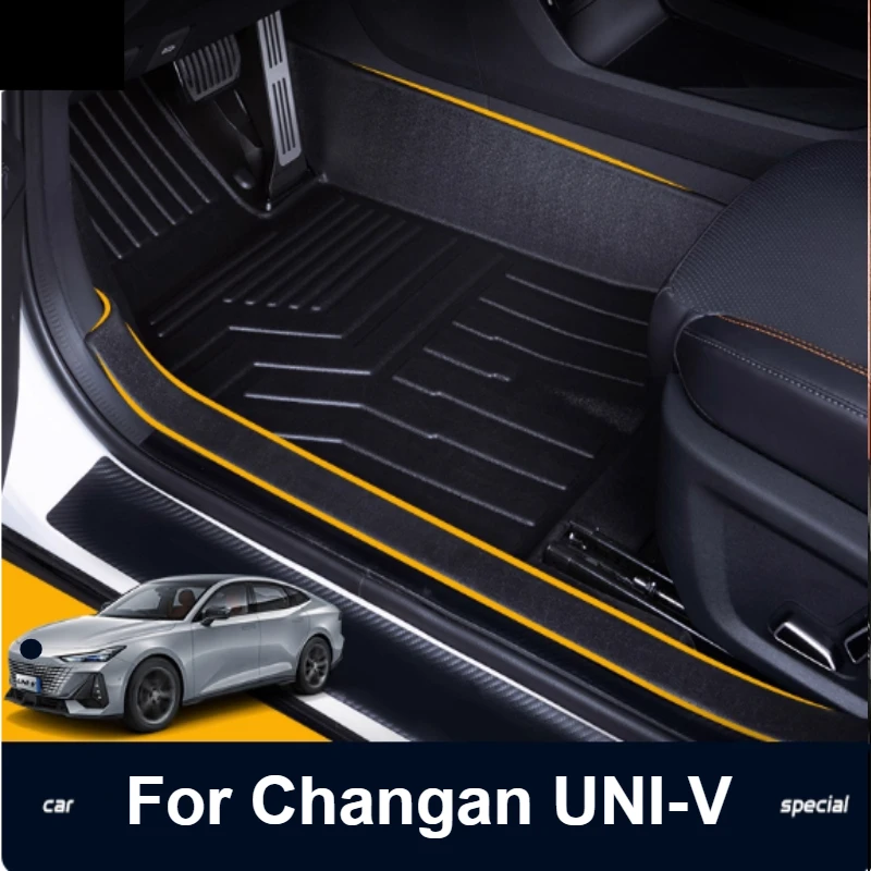 

Для Changan UNI-V 2022-2025 украшение интерьера автомобиля полностью закрытый порог ковер TPE автомобильный напольный коврик аксессуары