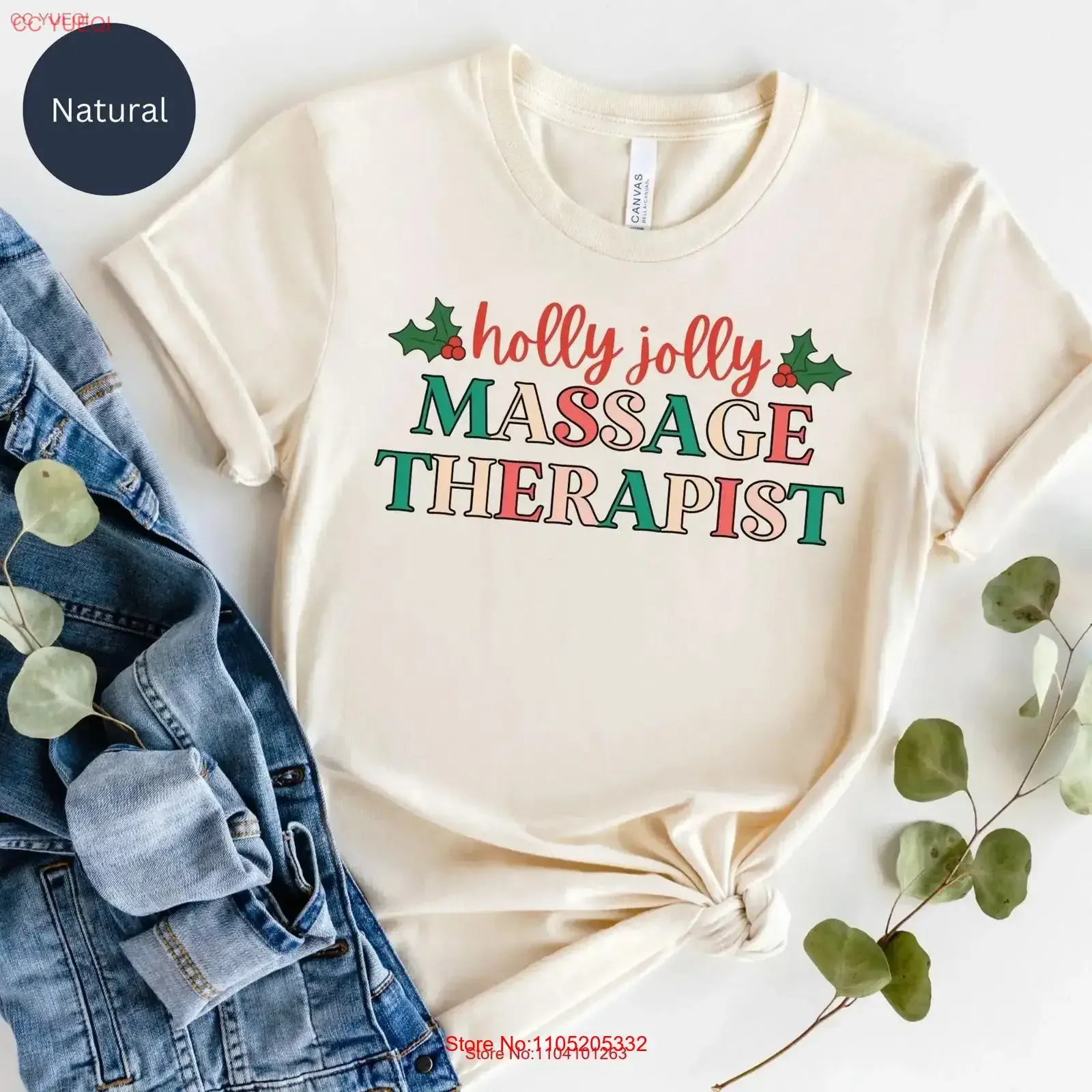 Holly Jolly Massage TherapisT T Shirt Christmas Holiday LMT Muscle Whisperer Therapy s vintage Washed graphic Unisex Casual