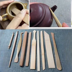 10 Pieces/set Pottery Purple Clay Teapot Making Tool DIY Manual Ceramic Teapot Trimming The Body Spout Open Hole Auxiliary Tools