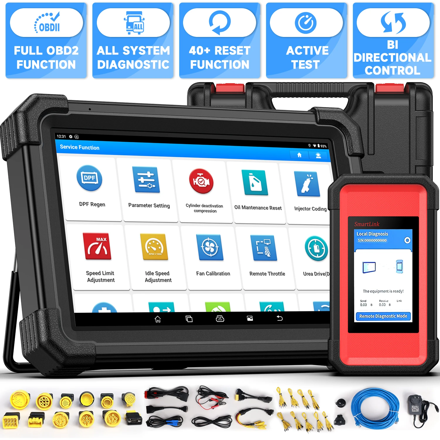 Launch X431 V+ SmartLink HD Heavy Duty Truck Diesel OBD Scanner Diagnostic Scan Tool D.PF Regen Bi-Directional Test