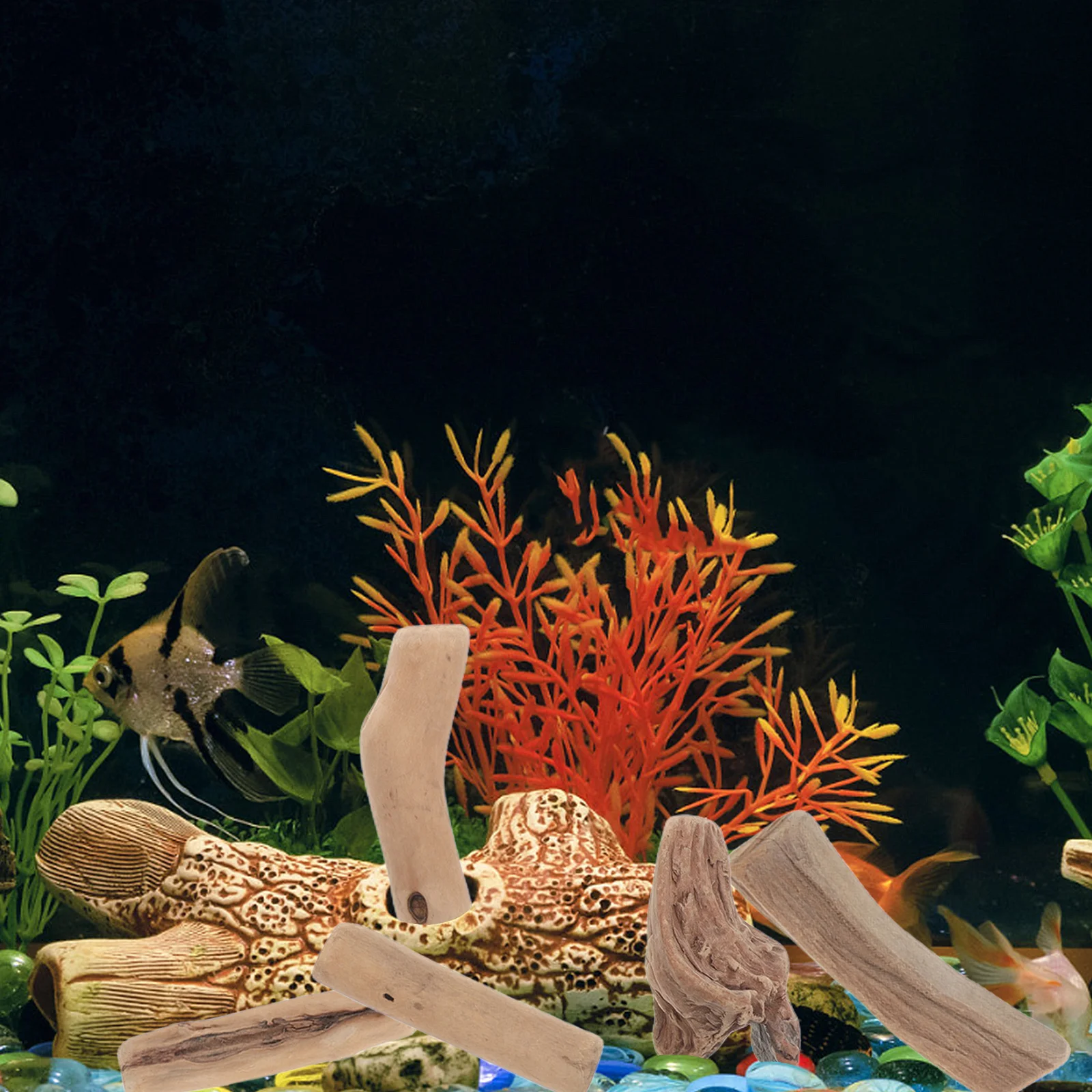 

20pcs Driftwood Natural Wood Blocks 3-20Cm Polished For Diy Crafts Home Decor Table Centerpieces Aquarium Terrarium Decor Wooden