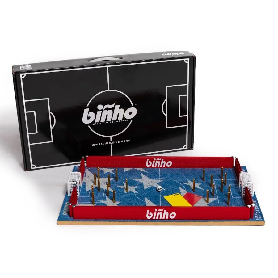 

Binho Board Classic Board Game United States Edition - 2-Player Fast-Paced Finger Flicker Pinball Board Games - Portable Tablet