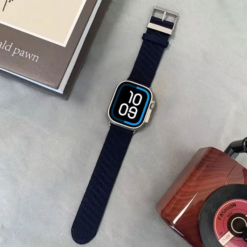 لساعة أبل الترا 3 11 9 8 7 حزام 46 مللي متر 44 مللي متر 45 مللي متر 49 مللي متر En Mer Band Bleu Nuit لسلسلة ساعات أبل 11 46 مللي متر سوار رياضي