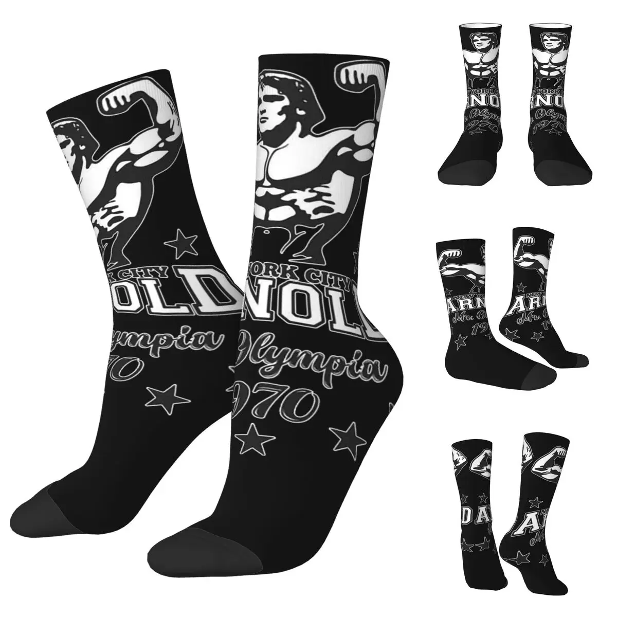 

3D printing cosy Unisex Socks,Hip Hop Casual Arnold Schwarzenegger Mr Olympia Interesting Four Seasons Socks