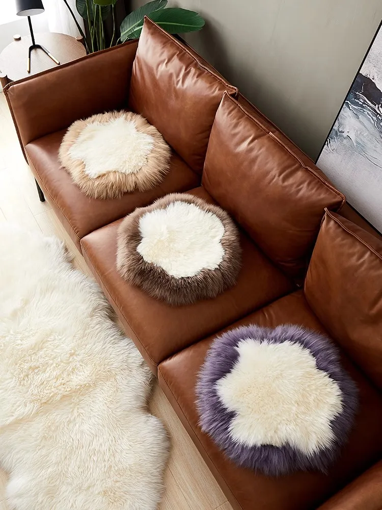Winter Wool Dining Chair Thickened Round Seat Cushion