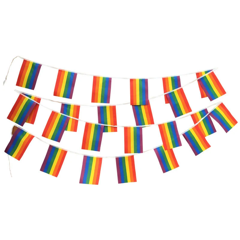 EOODLOVE Flag Rainbow 20 Faces 14cmx21cm Polyester Fiber High Quality Indoor and Outdoor Same Sex Flag Decoration Flag