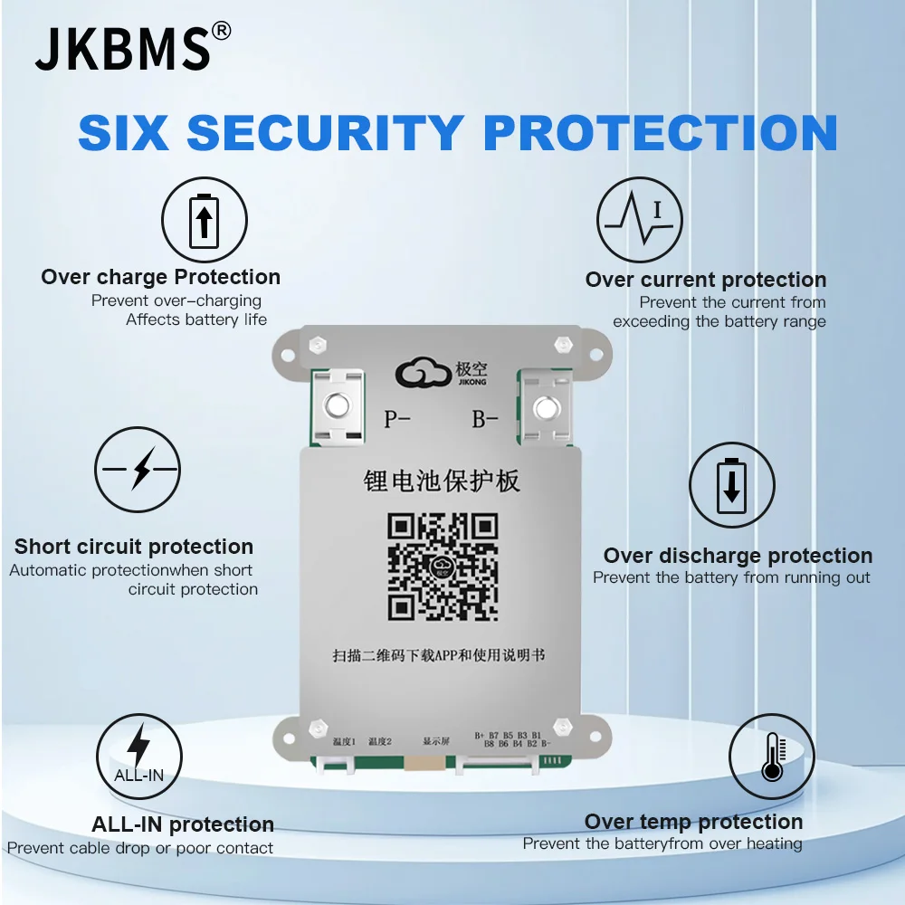 Jkbms smart bms lifepo4 bms 4s 5s 6s 7s 8s für Lithium-Batterie mit Bluetooth 40a gleichen Port Temperatur sensoren rs485 Balance Board