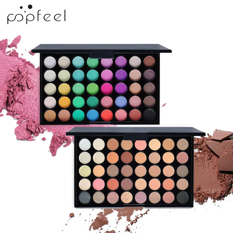 Paleta de sombras de ojos POPFEEL de 40 colores, altamente pigmentada, de larga duración, apta para principiantes para un look de ojos impresionante