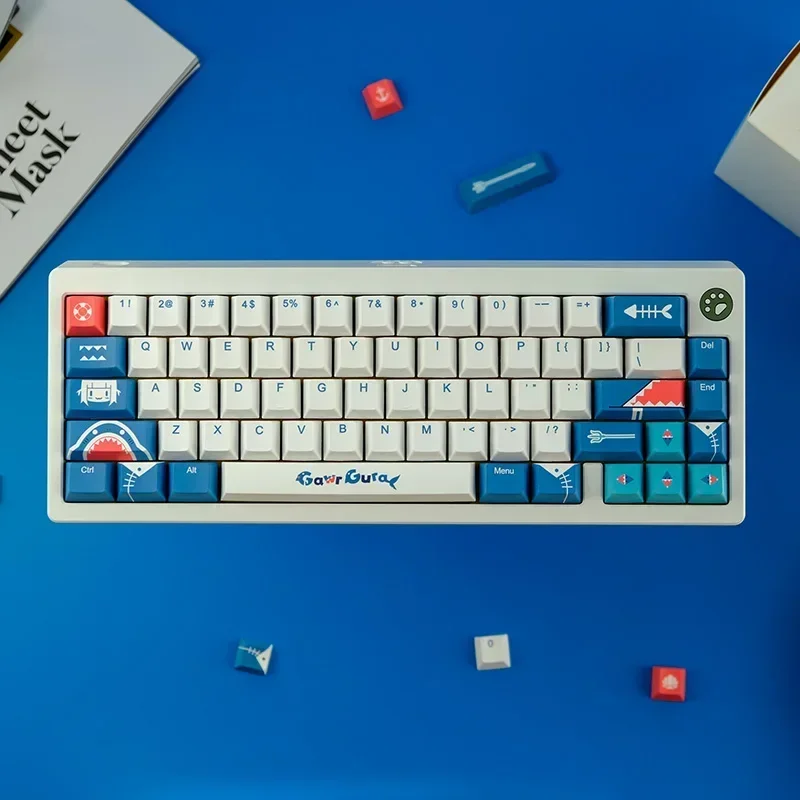 PBT Keycaps 130 Keys GMK Gawr Gura Cherry Profile Keycap Dye Sublimation Mechanical Keyboard Keycap for MX Switch GK64 GK75