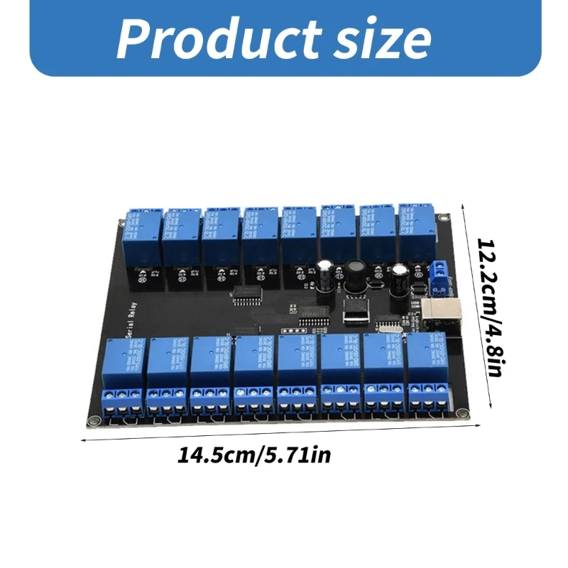 DC7V-38V 16 Kanaals Seriële Poort Relais Module Board 12V 24V 16 Manieren 16CH Relais Schakelaars Controle voor thuis